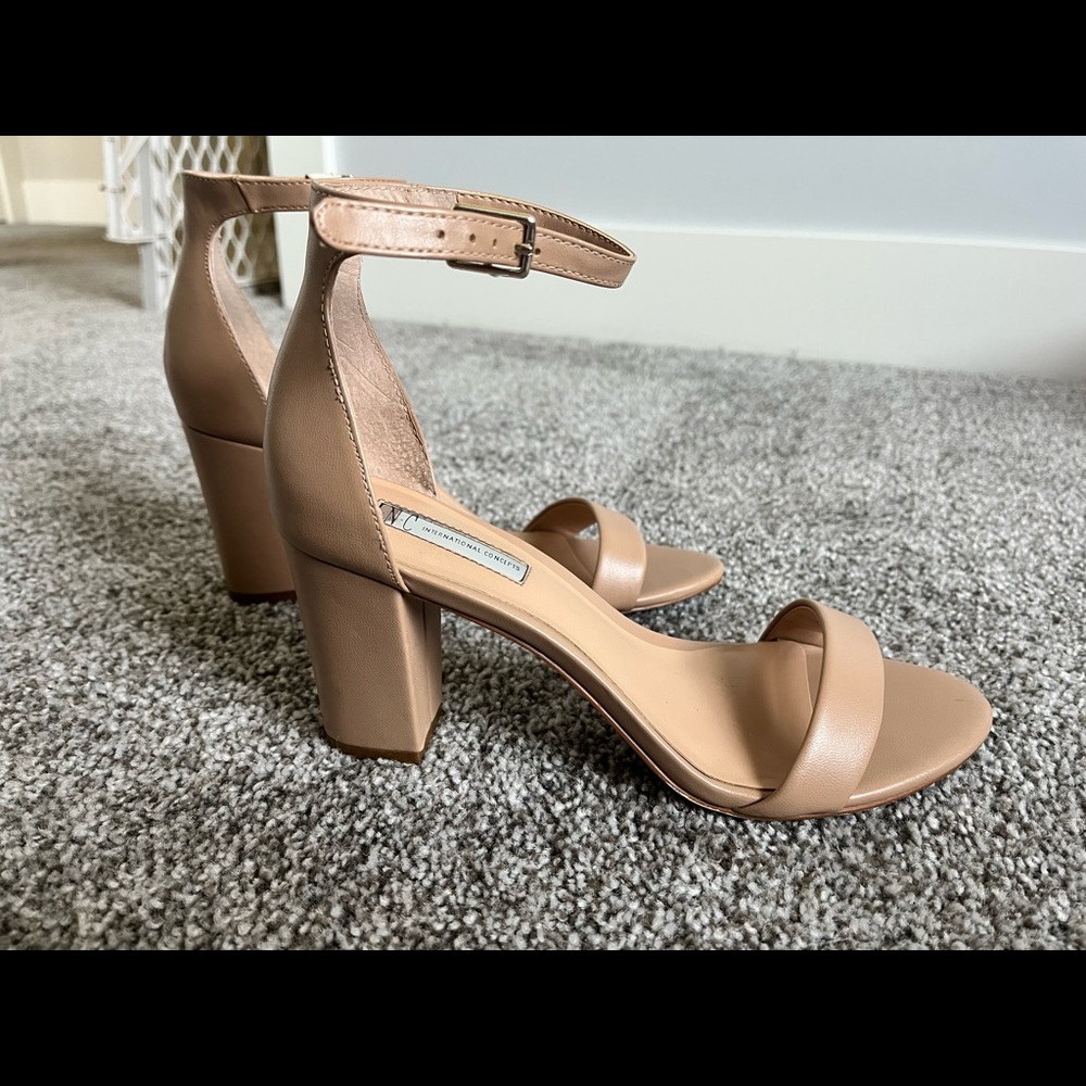 Ankle strapped nude heel